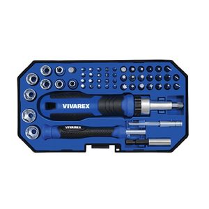 پیچ گوشتی جغجغه ای ساعتی و سری بکس ویوارکس مدل vr5565 sd مجموعه 55 عددی